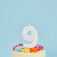 Giant Sprinkle Number '9' Candle