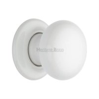 5010-PR - White Knob With Porcelain Base