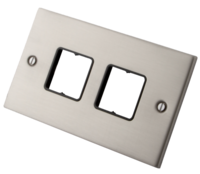 Stainless Steel 2 Gang 4 Module Empty Switch Plate