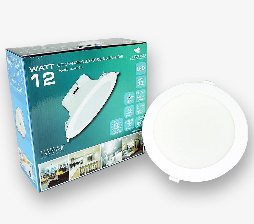 Lumeno 12W Tweak IP44 CCT Dimmable LED Downlight