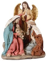 Nativity Set/Resin/Holy Family/Angel - 8 inch  (89730)
