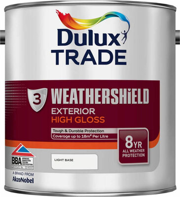 Dulux Trade Weathershield Exterior Gloss 2.5L Light Base 5180416