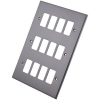 Gunmetal 12 Gang Grid Plate 6104-357