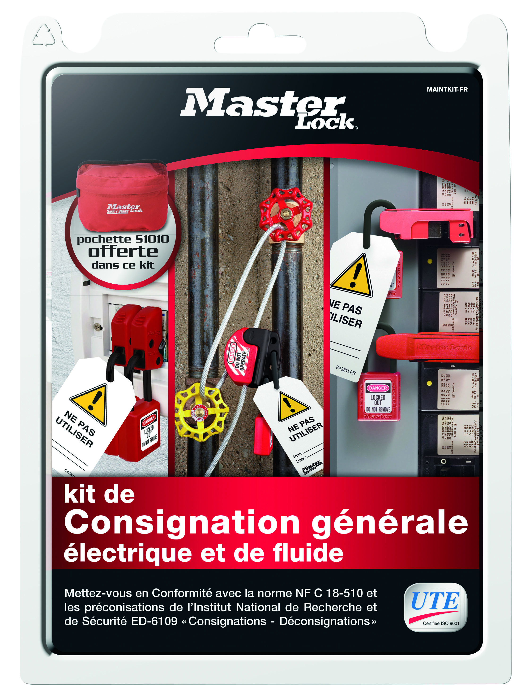 Master Lock General maintenance lockout - clamshell kit - french