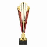 36cm Silver & Red Plastic Contemp Cup