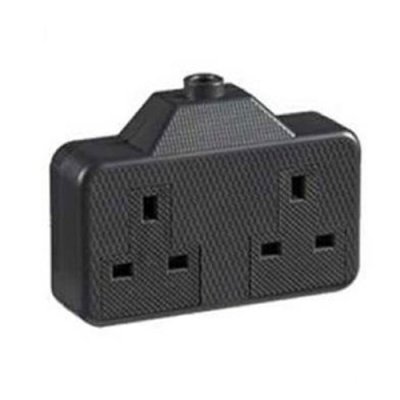 Powermaster 2 Gang Black Rubber Trailing Socket | 1738-06 1