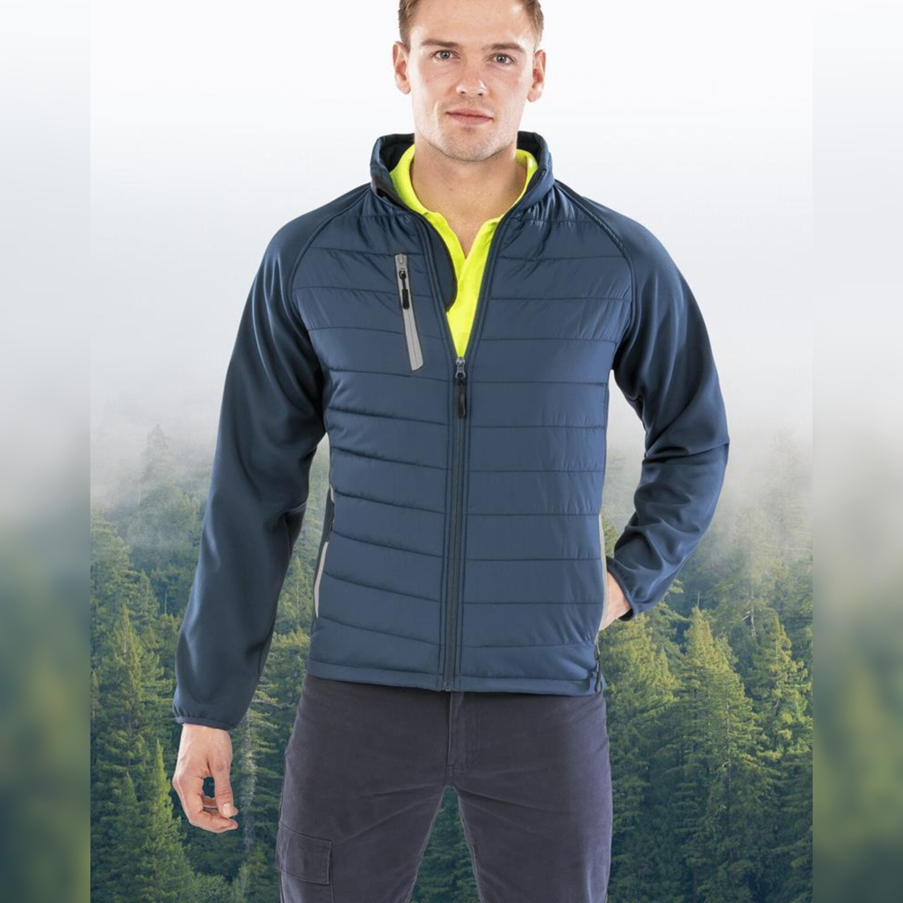 Result Compass Padded Softshell, Black/Royal Blue