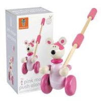 Boxed Push Along - Pink Mouse FSC&reg;