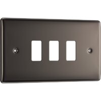 NEXUS BLACK NICKEL GRID FACE PLATE 3 GANG