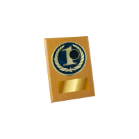 17.5cm 1st Place Oak Plaque