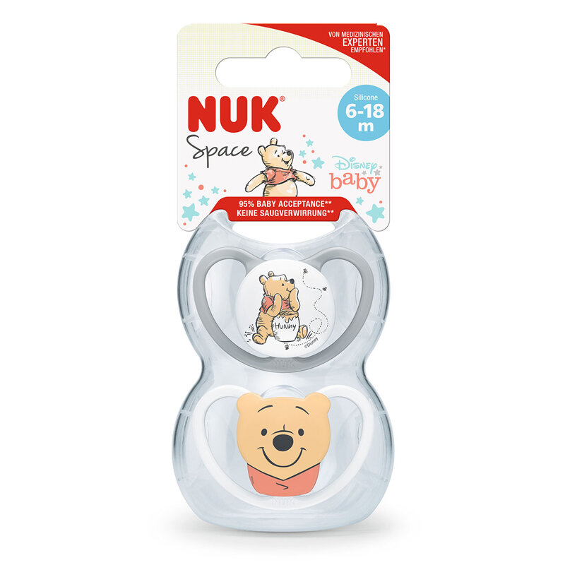 Nuk Disney Space Twin Pack Soother Size 2 6-18 Months