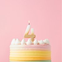Gold Ombre Number '4' Candle