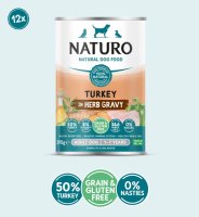 Naturo Adult Dog Can Turkey in Herb Gravy 390g x 12