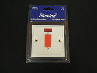 45 Amp 1 Gang Cooker Switch c/w Neon