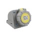 EBASEE CEE IP67 32A Wall Mounted Socket 3x32A 110V Yellow