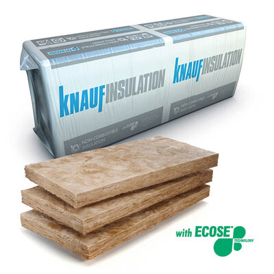 Knauf Insulation Earthwool Masonry Party Wall Slab Glass Mineral Wool Insulation 100x455x1200mm