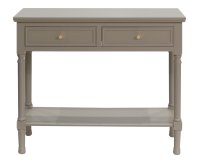 Khaki 2 Drawer 1 Shelf Console Table 99x33x75cm