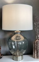 Bartica 27.5"H Ribben Texture Smoke Glass Table Lamp
