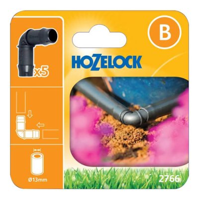 Hozelock 2766 90&deg; Elbow Connector - 13mm