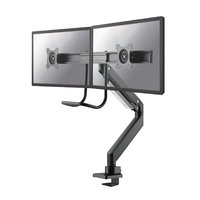 NewStar NM-D775DXBLACK Full Motion Dual Desk Mount (clamp & grommet) with crossbar and handle for two 10-32" Monitor Screens, Height Adjustable (gas spring) - Black