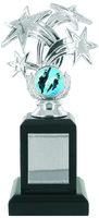 20cm Silver Star Trophy on Black Base (VP01B)