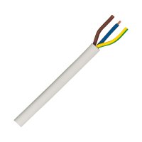 5m 1.5mm 3 Core Round Flex Cable 6A White 3183Y CP3/10