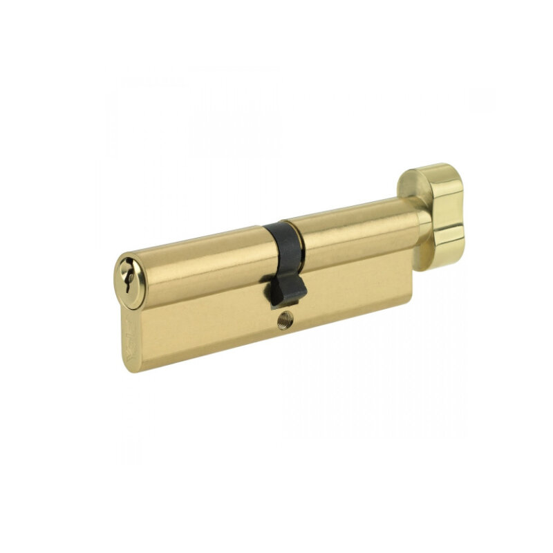 Profile Cylinder Brass 45/55 with a thumb on 45 side