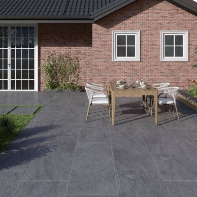 Tippers Porcelain Paving Moonstone Anthracite 900mm x 600mm x 20mm