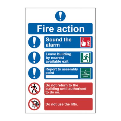 Fire action procedure - 1.2mm Recyclable PP (200 x 300mm)