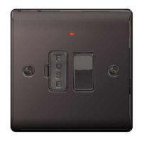 NEXUS BLACK NICKEL 13A FUSED CONNECTION UNIT SWITCHED WITH INDICATOR