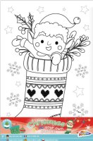 Christmas Design Canvas, Paint & Sticker Set - Christmas Stockin