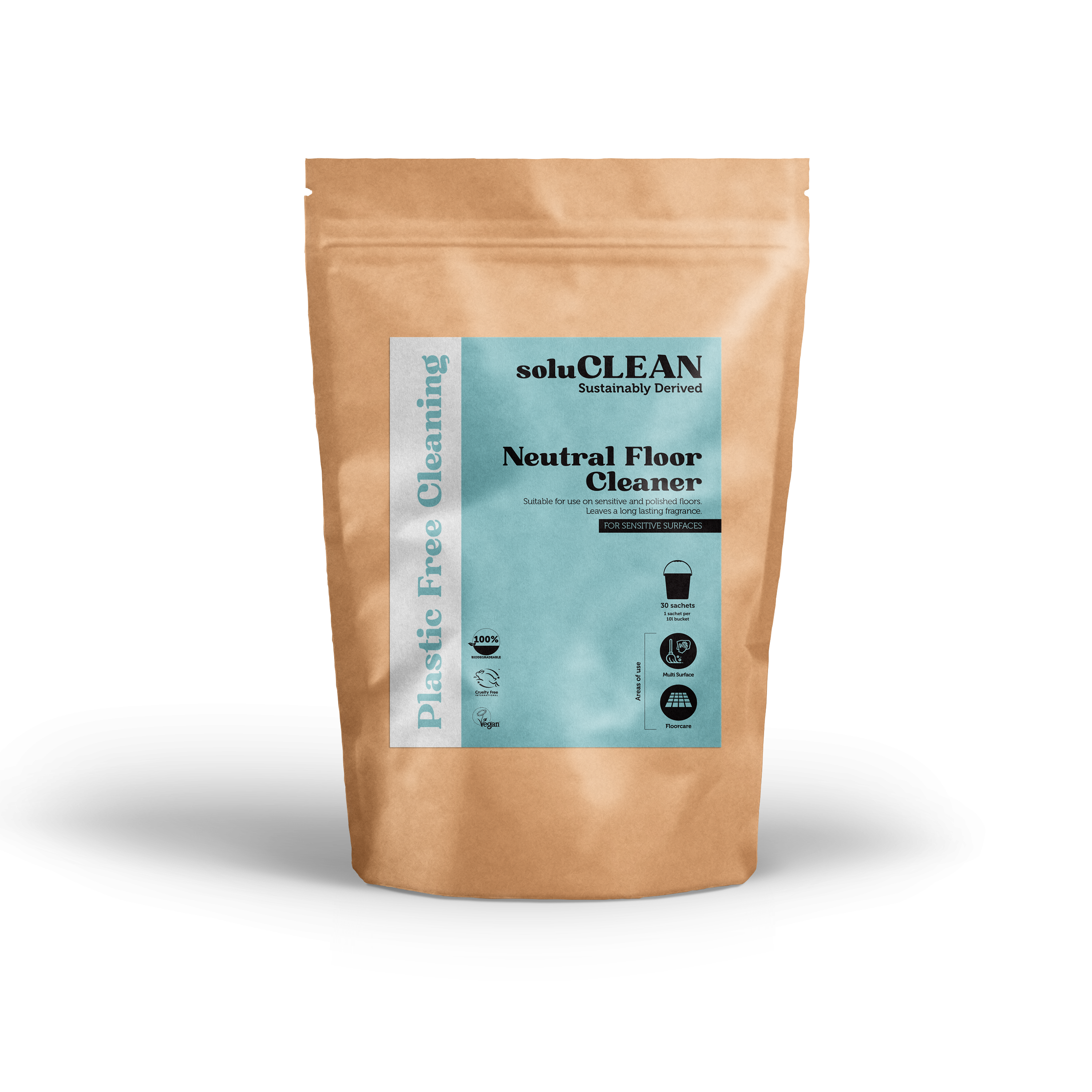 soluCLEAN Neutral Floor Cleaner Fragranced Sachet 10L x 30