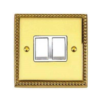 BRASS HERITAGE 2 GANG  2W SWITCH