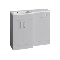 Tucker French Surrey 1000 x 340mm L-Shape Left Hand Basin with 500mm L-Shape Basin Unit Gloss Light Grey