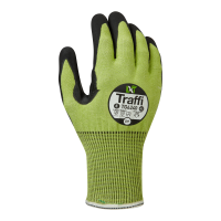 Traffi Microdex Nitrile LXT Glove, Cut E, Green/Black