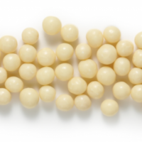 white creamy shiny chocolate sphere balls