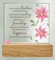 Glass Plaque/Wood Base/Kindness  (32437)