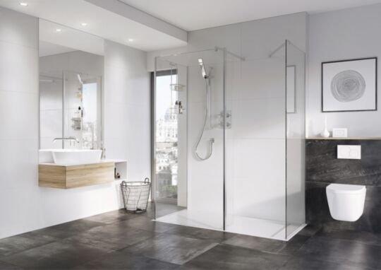 Tucker French 760mm Glass To Glass Front Wet Room Panel - 10mm (Actual Width 716mm)