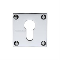 BAU1558-PC - Heritage Brass Euro Profile Cylinder Escutcheon Polished Chrome Finish