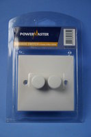 Double Dimmer Switch White 2 Gang