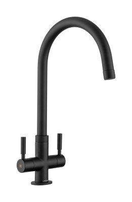 Leisure Aquanomic AquaFocus Dual Lever Monobloc Tap - Matt Black