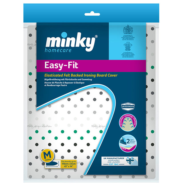 Minky Elasticated Easy Fit Ironing Board Cover Standard 110cm Wilsons