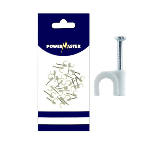 Powermaster 5mm Cable Clips 8092 (20 Pk)
