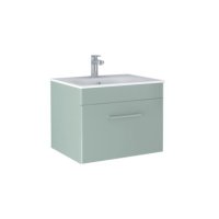 Tucker French Bucks 500mm Wall Mounted Single Drawer Basin Unit Matt Pistachio