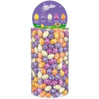 Milka asstd mini eggs in display tube - 5 flavours - 2.268kg