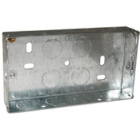 Flush socket boxes steel  Twin 25mm deep