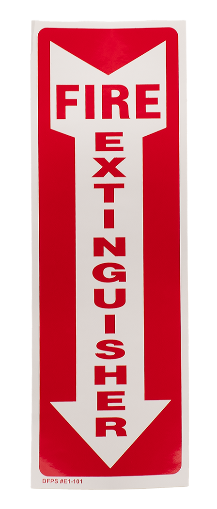 Fire Extinguisher Arrow, 4"W x 12"H, Vinyl