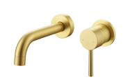 GIRO BRUSHED BRASS WALL MOUNTED BASIN MIXER