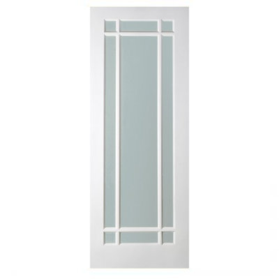 Deanta NM5G Glazed Primed White Door (6' 8" x 2'8")
