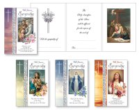 Mass Card/4 Designs/Double Fold/Silver Foil   (21906)